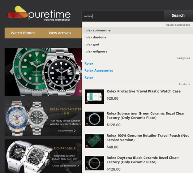 PureTime Search Box